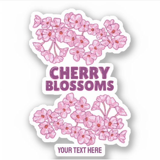 Sticker Fleurs de cerisiers roses (Devant)