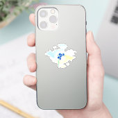 Sticker Fleurs de cornes d'aquarelle mignonnes sur fond bl (Téléphone)