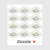 Sticker Fleurs de coton rustiques du sud (Feuille)