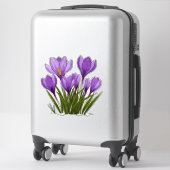 Sticker Fleurs de Crocus Violet Vibrant en Fleur Jardin (Sur valise)