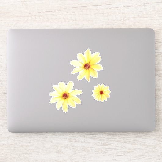 Sticker Fleurs de dahlia jaune (Ordinateur)