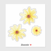 Sticker Fleurs de dahlia jaune (Feuille)