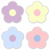 Sticker Fleurs de dessin Retro Girly Cute Pastel (Devant)