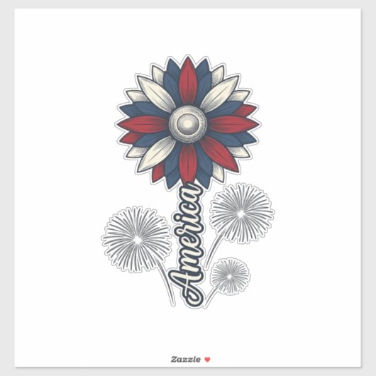 Sticker Fleurs de feu d'artifice vectoriel de conception p (Feuille)