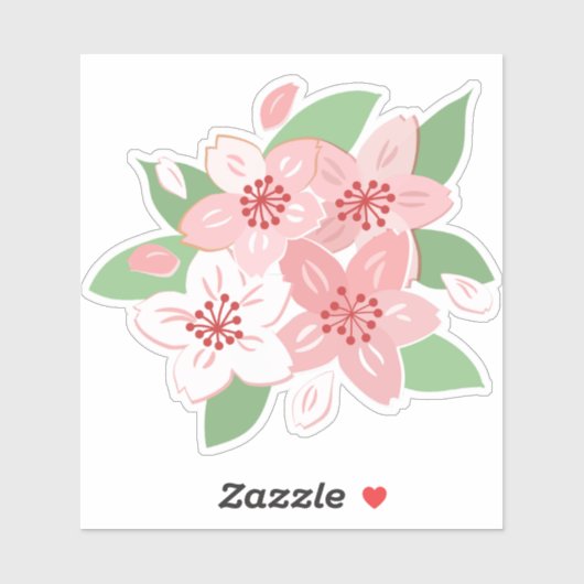 Sticker Fleurs de fleurs de cerisier (Feuille)