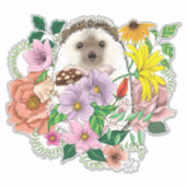 Sticker Fleurs de hérisson mignonnes (Devant)