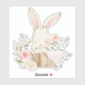 Sticker Fleurs de lapin mignonne rose (Feuille)