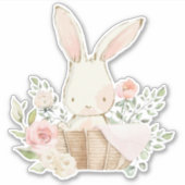 Sticker Fleurs de lapin mignonne rose (Devant)