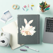 Sticker Fleurs de lapin mignonne rose (Couverture iPad)