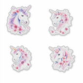 Sticker Fleurs de licornes jolies dans la crinière (Devant)