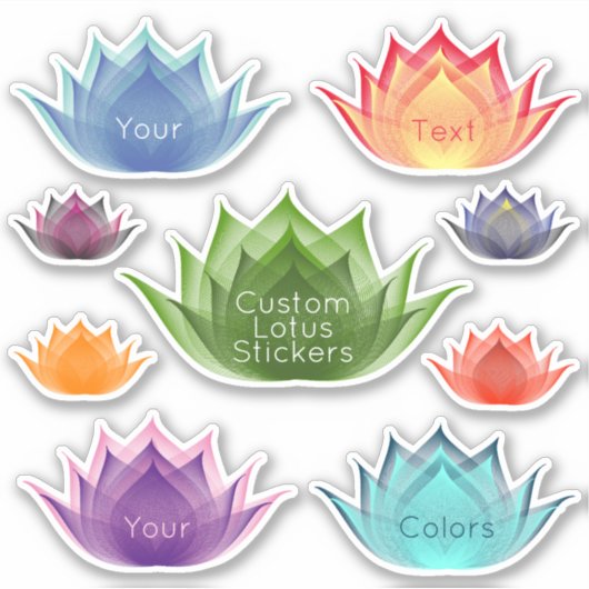 Sticker Fleurs de Lotus colorées personnalisées Art Modèle (Devant)