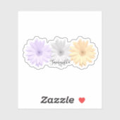 Sticker Fleurs de marguerite jaune violet gris Nom (Feuille)
