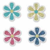 Sticker Fleurs de Parties scintillant Boho Faux (Devant)