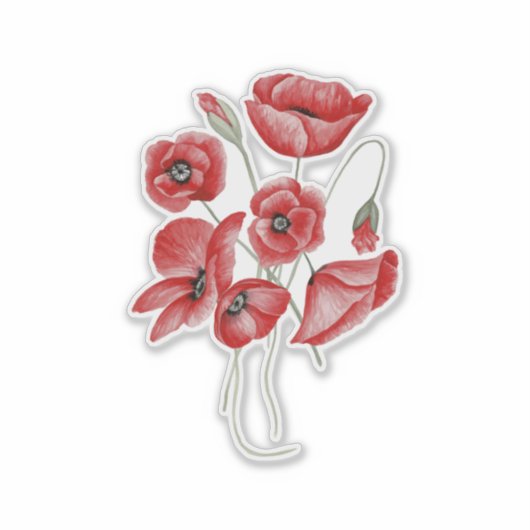 Sticker Fleurs de pavot (Devant)