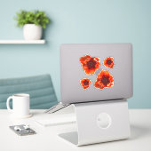 Sticker Fleurs de pavot (Ordinateur portable sur le bureau)