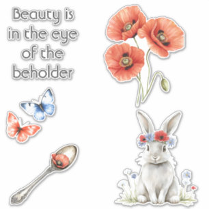 Sticker Fleurs de pavot rouge