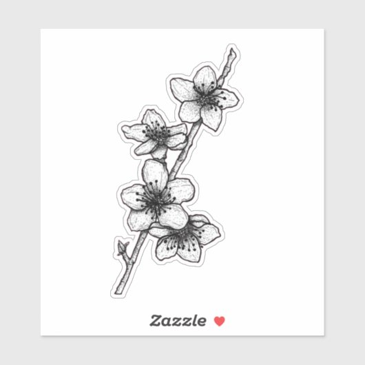 Sticker Fleurs de pêche (Feuille)