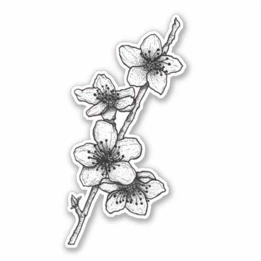 Sticker Fleurs de pêche (Devant)