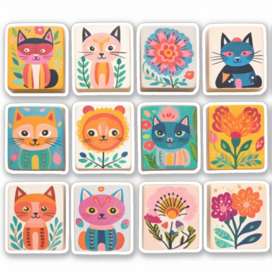 Sticker Fleurs de renard Chats (Devant)