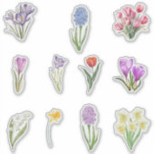 Sticker Fleurs de ressort d'aquarelle (Devant)