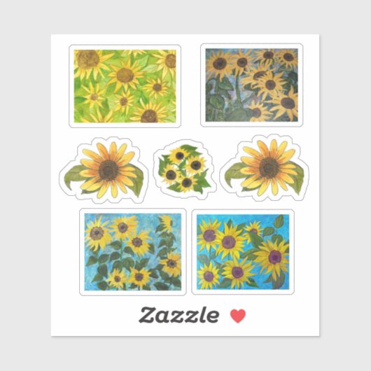 Sticker Fleurs de soleil (Feuille)