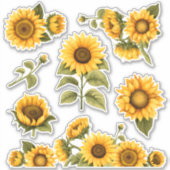 Sticker Fleurs de soleil brillantes (Devant)