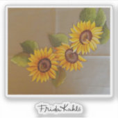 Sticker Fleurs de soleil peintes par Frida Kahlo (Devant)