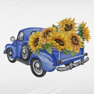 Sticker Fleurs de soleil vintage Blue Truck
