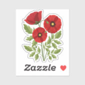 Sticker Fleurs d'été joyeuses floraison de pavot (Feuille)