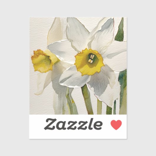 Sticker Fleurs d'Iris aquarelle modernes (Feuille)