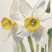 Sticker Fleurs d'Iris aquarelle modernes (Recto)