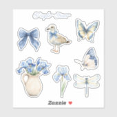 Sticker Fleurs d'Iris Violettes   (Feuille)