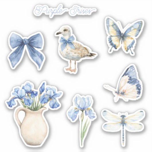 Sticker Fleurs d'Iris Violettes   (Devant)