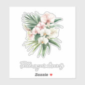 Sticker Fleurs d'orchidées tropicales roses (Feuille)