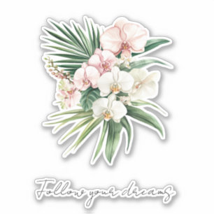 Sticker Fleurs d'orchidées tropicales roses