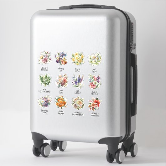 Sticker Fleurs du mois de naissance (Sur valise)
