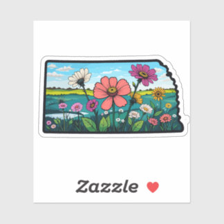 Sticker Fleurs du Nebraska - Fleurs sauvages du Nebraska