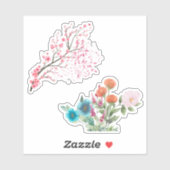 Sticker Fleurs en fleur v1 (Feuille)