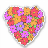 Sticker Fleurs en forme de coeur (Devant)