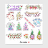 STICKER FLEURS ET FEUILLES DE NOËL (Feuille)