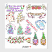 STICKER FLEURS ET FEUILLES DE NOËL (Feuille)