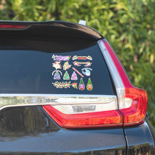 STICKER FLEURS ET FEUILLES DE NOËL
