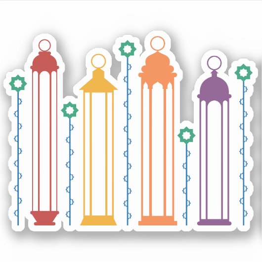 Sticker Fleurs et lanternes (Devant)