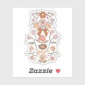Sticker Fleurs et rubans roses (Feuille)