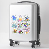 Sticker Fleurs Fairyland | Blanc ou Effacé (Sur valise)