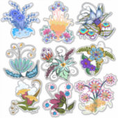 Sticker Fleurs Fairyland | Blanc ou Effacé (Devant)