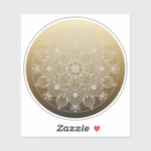 Sticker Fleurs, Feuilles, Dentelle Blanche Floral Mandala (Feuille)