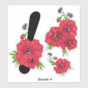Sticker Fleurs, fleurs, monogramme, monogramme