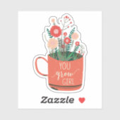 Sticker Fleurs Floral Dit mignonne Tu Crois Fille (Feuille)
