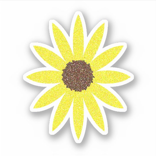 Sticker Fleurs florales Tournesol Abstrait Jaune doré (Devant)
